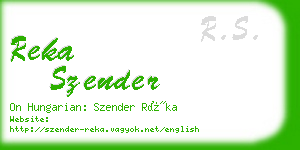 reka szender business card